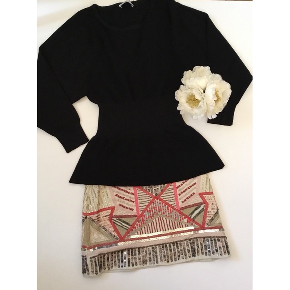 1 HOUR SALE Zara Mini skirt Pink Gray Embellished - Picture 2 of 8